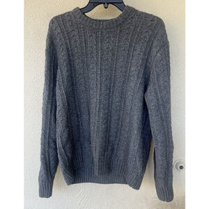 Wellen Seawool Wool Fisherman's Sweater Gray Men's Size Small Cable Knot Thick